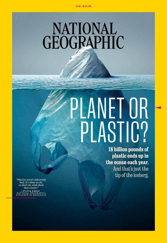 Denotation and Connotation -Plasticeberg: National Geographic cover by Jorge Gamboa. Photo: domestika.org