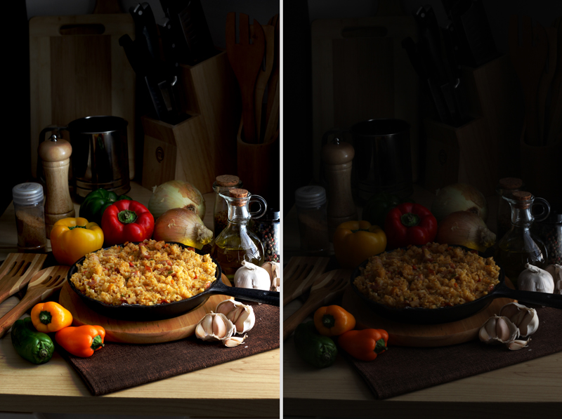 Dark Food Photography can be underexposured.